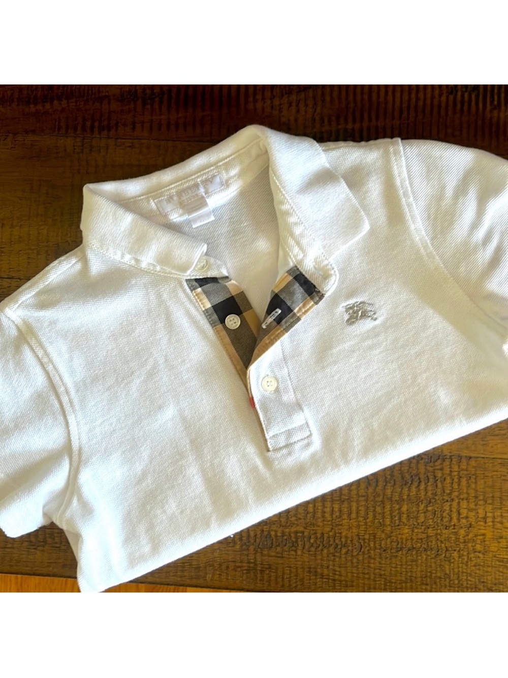 White Kids Burberry polo Shirt